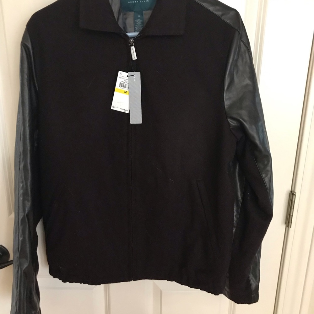 Perry Ellis MEN M ‘bomber” waist length jacket NWT Dark Brown